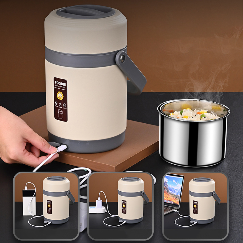 Baby Food Warmer Portable - Fiambreras con calefacción eléctrica USB, contenedor