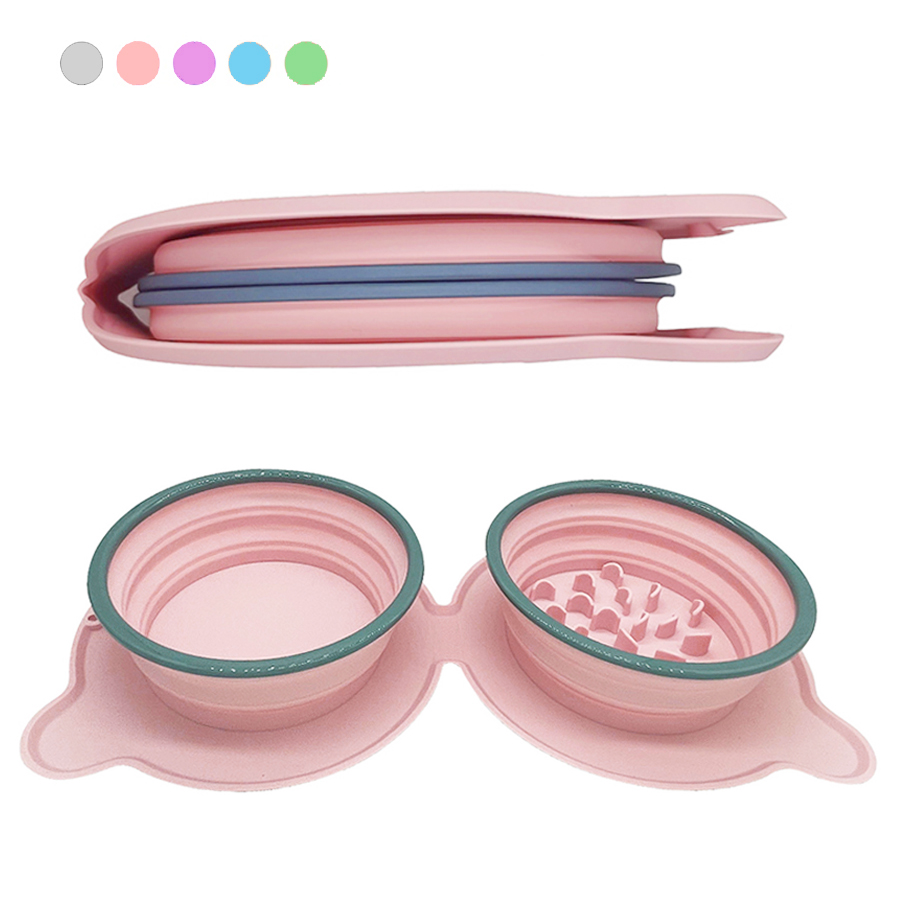 Baby Food Cat - Tazones Plegables de Silicona para Mascotas,